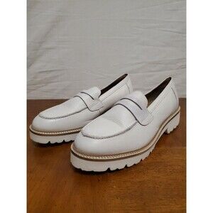Dune London Granola White #7140 Leather Loafers Flats Shoes Barely Worn Size 8.5